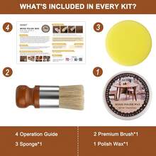 SEISSO Wood Polish Wax For Leather Wood, Leather Furniture, Furniture Salve Wax Crayon For Carpenters With Brush And Sponge, Household Leather Suitable For Furniture Leather - Wood Restoration Kits - View 5
