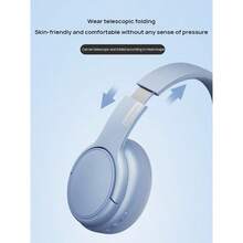 Lenovo Kabelloses Bluetooth-Headset TH20, am Kopf befestigt, hautfreundlich und komfortabel, ohne Druck, kabellos und kabelgebunden umschaltbar, lange Akkulaufzeit, HiFi-Klangwiederherstellung, geringe Latenz und hohe Klangqualität, blau - Blau - Übersicht 3