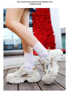 Women's Fashion Steel Toe Safety Shoes, Lace-Up Style Anti-Collision Anti-Puncture Anti-Skid Safety Lightweight Work Shoes, Shock-Absorbing Sports Sneakers, Security Guard Protective Boots - Beige - View 6