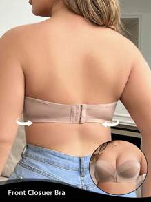 Sutiã com Armação e Drapeado Fashionável para Mulheres Plus Size