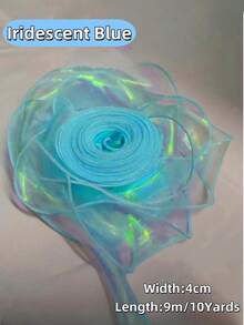 50 Yards Iridescent Fishtail Yarn Ribbons Flowers Bouquet Packaging Organza Wired Ribbon Christmas Wedding Decor Gift Wrapping - Multicolor - View 26