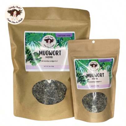 Witchy Pooh's Mugwort Tea - Loose Leaf Herbal Tea, Caffeine Free, 3oz Pouch