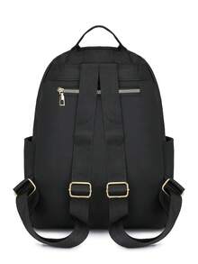 New Embroidered Versatile Large Capacity Backpack, School Backpack - Black - View 8