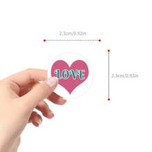 500 unidades Rollo de pegatinas redondas con forma de corazón para el Día de San Valentín, pegatinas de vinilo para estética, scrapbooking, diarios, parachoques, monopatín, botellas de agua, dibujos animados, cascos de seguridad, coches
