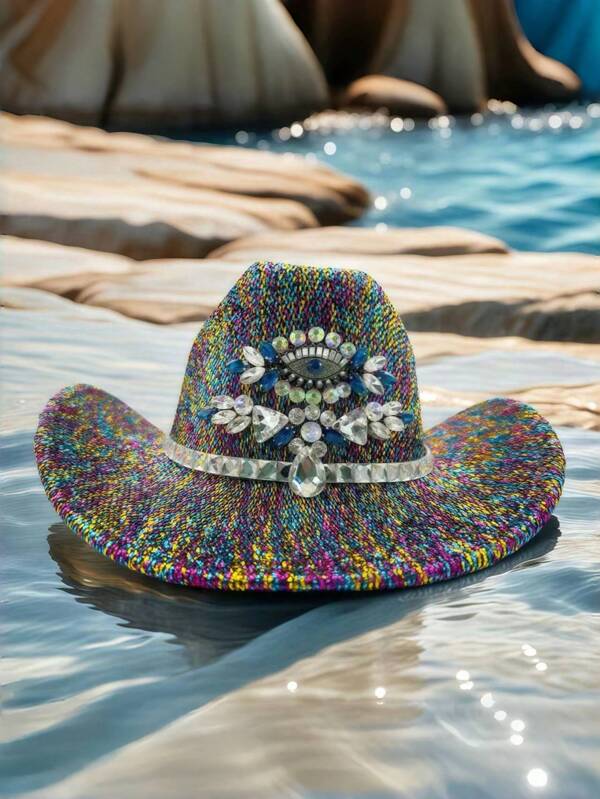 1pc Retro Western Style Cowboy Hat, Suitable For Party, Nightclub, New Year, Banquet, Music Festival, Carnival, Costume Play, Christmas, Halloween, Celebration, Singles Party, Parade, Beach