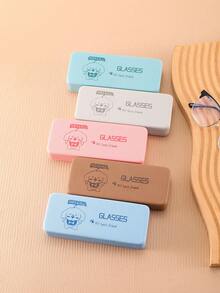 1pc Cartoon Dog Design Eyeglass Case, Durable PU Leather Protective Cover, Cute Letter Dog Eyewear Storage Box, Unisex, Suitable For Daily Eyeglasses Accessories - Multicolor - View 2