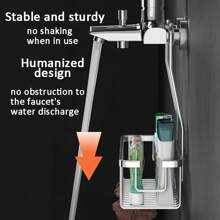 1pc Bathroom Hanging Basket Storage Rack, Suspended Shower Caddy, Bathroom Storage Shelf, Bathroom Storage Basket, Shampoo Shower Organizer, Bathroom Accessories, Bathroom Storage And Organization