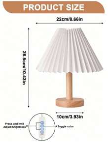 1pc USB Three-Color Dimmable Pleated Table Lamp, Creative; Minimalistic Modern Night Light For Bedside, Romantic And Warm