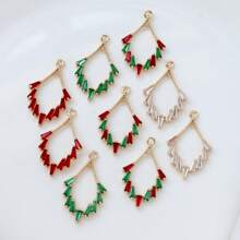1 pieza/2 piezas/4 piezas Colgante con forma de rombo enchapado en latón vintage con circonita cúbica, suministros de artesanía de joyería DIY para pendientes