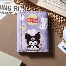 Kuromi Pachacuca Cute & Quirky Potato Chip Design Tri-Fold Wallet, Women's Small Coin Purse Card Holder
