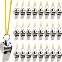 1pc/3pcs/5pcs Durable Metal Whistles - Loud & Clear Non-Pealess Design, Suitable For Sports, Coaching, And Outdoor Adventure, Stainless Steel Whistles With Bright Surface, High Sound Quality, Black Rope And Yellow Rope For Referees, Coaches, And Use, Providing Crisp Sound Clarity For Sports Officials, Hikers, And Pet Trainers