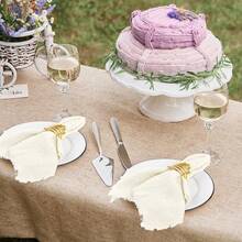 Handmade Cotton Linen Napkins, 12 Packs With Tassels, 17 X 17 Inch, Wrinkle-Free Soft Fabric Washable Dinner Wedding Napkins, Rustic Square Napkins With Tassels For Dinner, Wedding, Party (Beige)