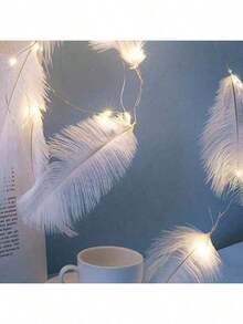 5pcs Artificial White Ostrich Feathers For Wedding Decor, Stage Props, Flower Arrangement DIY Decor - Multicolor - View 7