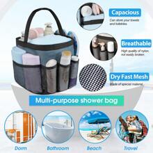 1pc Mesh Shower Caddy Basket Portable For College Dorm Room Essentials,Portable Bathroom Organizer For Travel,Shower Caddy Dorm With 8-Pocket Large Capacity,Shower Bag For Beach,Swimming,Gym