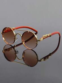 Gafas de moda vintage con estilo punk para hombres, gafas personalizadas de hipster con montura redonda y elementos de animales