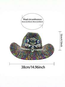 1pc Retro Western Style Cowboy Hat, Suitable For Party, Nightclub, New Year, Banquet, Music Festival, Carnival, Costume Play, Christmas, Halloween, Celebration, Singles Party, Parade, Beach