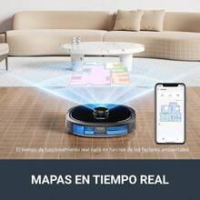 Robot Aspirador, NER650 2000Pa Robot Aspirador con Navegación LDS, Mapeo Inteligente y Wi-Fi Conectado para Suelo de Moqueta con Alexa  Assistante Negro