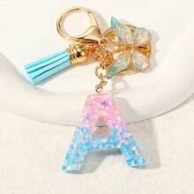 A Creative Keyring With Sequins And Crystal Resin Featuring English Letters, Perfect As A Pendant For Children's Bags Or As A Keyring Accessory For Girls' Bags. - Multicolor - View 17