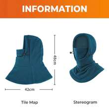2 Pieces Balaclava Full Cover Face Thermal Ski Mask For Men Women Outdoor Sports Black - black&blue - View 4