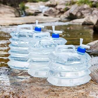 1pc Extra Large Capacity Portable Folding Water Bucket, PE Material, Uncharged, Universal Fit For RV & Outdoor Camping Use