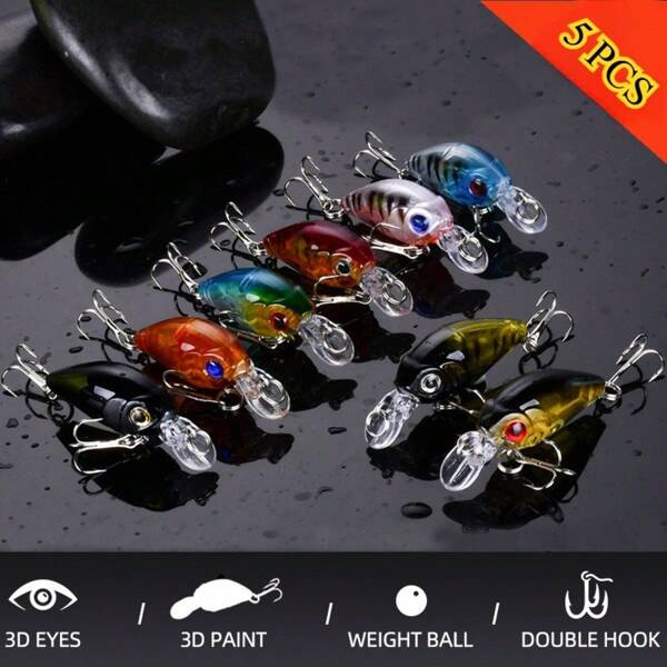 5 sztuk Crankbait Minnow Lure Set Pływająca sztuczna przynęta Przynęta powierzchniowa