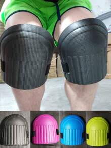 2 piezas Rodilleras multicolor ajustables y elásticas, protección para las rodillas para jardinería, colocación de azulejos, construcción, anti-agua, anti-humedad, rodilleras de EVA anti-desgaste