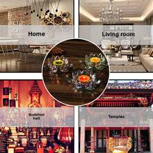 1 Stück, eleganter Kristall Lotus Kerzenhalter, vibrante mehrfarbige Blütenblätter Kerzenhalter, handgefertigte Kristall Tischdekoration für Valentinstag, Weihnachten, Erntedankfest und mehr, romantische Heimdekoration - Verschiedenfarbig - Übersicht 6