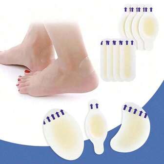 10片/6片/2片水泡创可贴，用于脚部水泡的凝胶垫绷带，用于脚、脚趾、脚跟水泡预防和粘合剂的防水水凝胶绷带，脚跟水泡创可贴，防摩擦脚垫