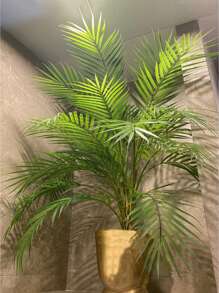 80-90cm Large Artificial Palm Tree Fake Tropical Palm Plants Plastic Monstera Leaves Green Cycas Tree Branch For Home Garden Office Party Kitchen Decor Without Pot 1pc