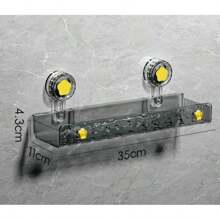Strong Suction Cup Storage Rack, No Drill Movable Installation Bathroom Kitchen Organizer Rack, Non-Slip & Wall-Safe