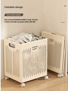 Upgraded Foldable Plastic Waterproof Laundry Basket, Household Dirty Clothes Storage Basket, Toy & Clothing Organizer