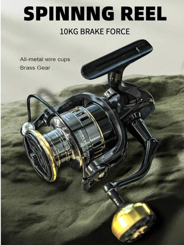 NYAYEO Fishing Spinning Reel, Metal Spool 5.2:1/4.7:113BB, Ball Bearings Carp Fishing Reel, HE500-7000 ,Metal Line Cup, Sea Tackle