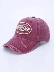 1pc Unisex Vintage Multicolor Letter "NEW ORLEANS" Embroidered Distressed Washed Soft Brim Baseball Cap, Suitable For Streetwear, Sports, Outdoor, Daily Wear