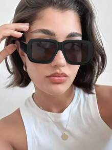 1 Peça Óculos de Moda Feminina Quadrado Oversized de Perna Larga, Estilo de Rua Personalizado Moda Europeia e Americana