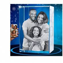 1PC [Crystal-Engraved Gift For Loved Ones] Custom Crystal-Engraved Photo Decor - Perfect For Living Room, Bedroom, & Special Occasions - Ideal Gift For Mother's Day, Father's Day, Valentines, Graduation, Christmas, Thanksgiving