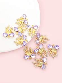 10pcs Gorgeous Rhinestones Inlay Tassel Bow Charms Princess Style Necklace, Bracelet, Earrings & Clothing Decorations DIY Light Luxury And Unique Design Delicate Sparkling Bowknot Pendants - Perfect Gift For Girlfriend & BFF Friends, Suitable For Banquet & Party