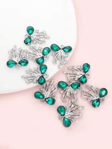 10pcs Gorgeous Rhinestones Inlay Tassel Bow Charms Princess Style Necklace, Bracelet, Earrings & Clothing Decorations DIY Light Luxury And Unique Design Delicate Sparkling Bowknot Pendants - Perfect Gift For Girlfriend & BFF Friends, Suitable For Banquet & Party