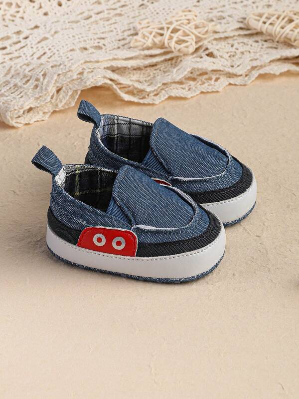 Spring/Autumn New Canvas Color Block Casual Shoes For Infant Boys, 3-6-9 Months, Prewalker