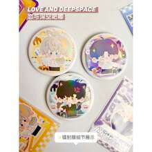 3Pcs Love And Deepspace Doll Machine Series 1*Badge, 1*Acrylic Stand , 1*Character Card For Xavier Zayne Rafayel Sylus Caleb, Original Design, Desktop Ornaments, Badge Decorations, Game Peripheral Collectionsschool Supplies,Back To School