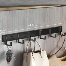 Multi-Function Wall Mounted Coat Rack, Wall Mounted Jacket Hooks, Wall Mounted Clothes Hanger, Hole-Free Hooks, Wall Mounted Belt And Garment Hanger, Suitable For Hanging Coats, Hats, Jackets, Clothes And Bathroom Items - Multicolor - View 11
