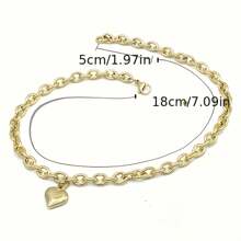 1 Adjustable Gold Heart Pendant Cat Collar Necklace - Stainless Steel, Elegant Accessory For Cats And Small Pets, Cat Accessories