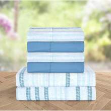 Elegant Comfort, Softest, Coziest 6-Piece Sheet Sets! 1500 Hotel Quality Luxurious Wrinkle Resistant Damask Stripe Bed Sheet Set, Black - Bedding 2025 - 崔西.阿誇 - 查看 3