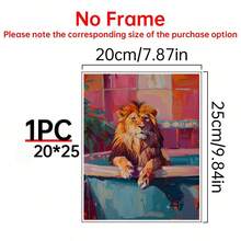 1 件老虎印花，70 年代海报，复古卧室装饰，老虎装饰，中世纪现代装饰，老虎墙画卧室房间印花艺术 - 彩色 - 查看 7