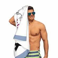 Asciugamano da spiaggia ad asciugatura rapida - Xanax, morbido, assorbente, leggero, con disegno blu e bianco "CIAO Xanax" - perfetto per viaggi, campeggio, surf e accessori da spiaggia