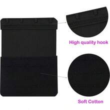 4 Hook Bra Extenders, Soft Stretchy Comfortable Strap Extender - 黑色-6件裝 - 查看 5