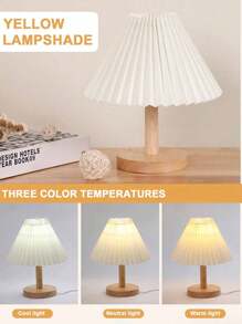 1pc USB Three-Color Dimmable Pleated Table Lamp, Creative; Minimalistic Modern Night Light For Bedside, Romantic And Warm