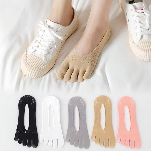 6 piezas de calcetines de verano para mujer, delgados y de punta, con diseño fashion, transpirables y absorbentes, invisibles en el tobillo