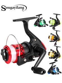 SOUGAYILANG 3BB Foldable Fishing Reel - 5.2:1 Gear Ratio, Interchangeable Handle, Stainless Steel Shaft & Precision Ball Bearings