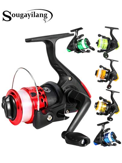 SOUGAYILANG 3BB Foldable Fishing Reel - 5.2:1 Gear Ratio, Interchangeable Handle, Stainless Steel Shaft & Precision Ball Bearings