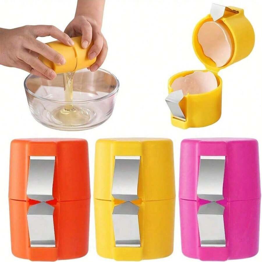 1pc/3pcs Convenient High-Quality Egg Cracker & Separator Tool, Keeps Hands Clean, Egg White & Yolk Separator, Kitchen Gadget - Multicolor - View 1